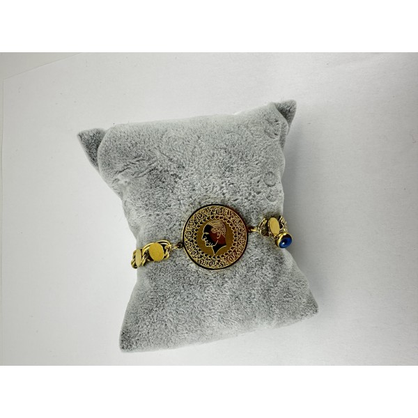 Gold Tuğralı Ayarlanabilir Bileklik